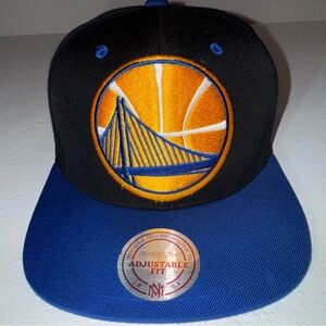 Golden State Warriors Mitchell & Ness Script Under Bill Snapback Hat Cap